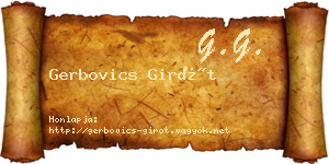 Gerbovics Girót névjegykártya